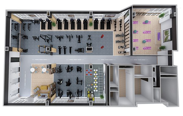 200-500平方健身房配置方案-广西多宝电竞体育健身器材有限公司